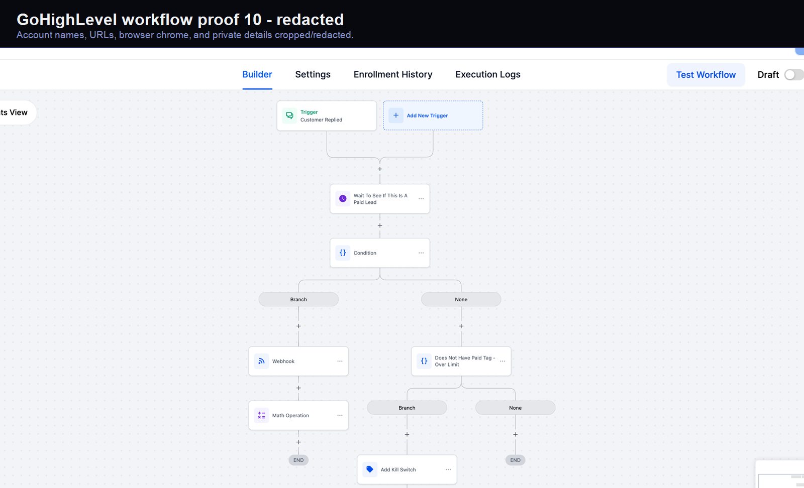 GoHighLevel workflow automation screenshot 10