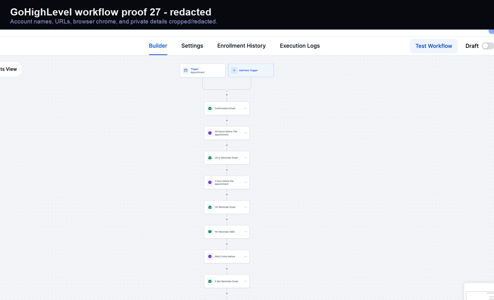 GoHighLevel workflow automation screenshot 27