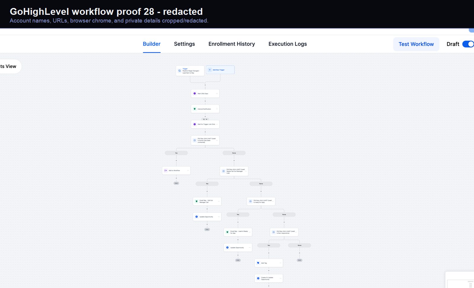 GoHighLevel workflow automation screenshot 28